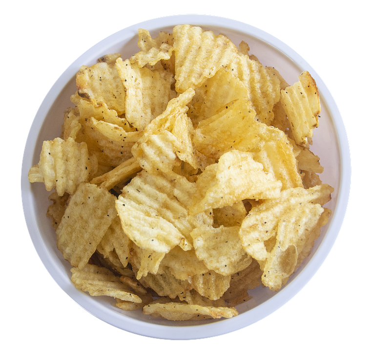 A basket of potato chips.